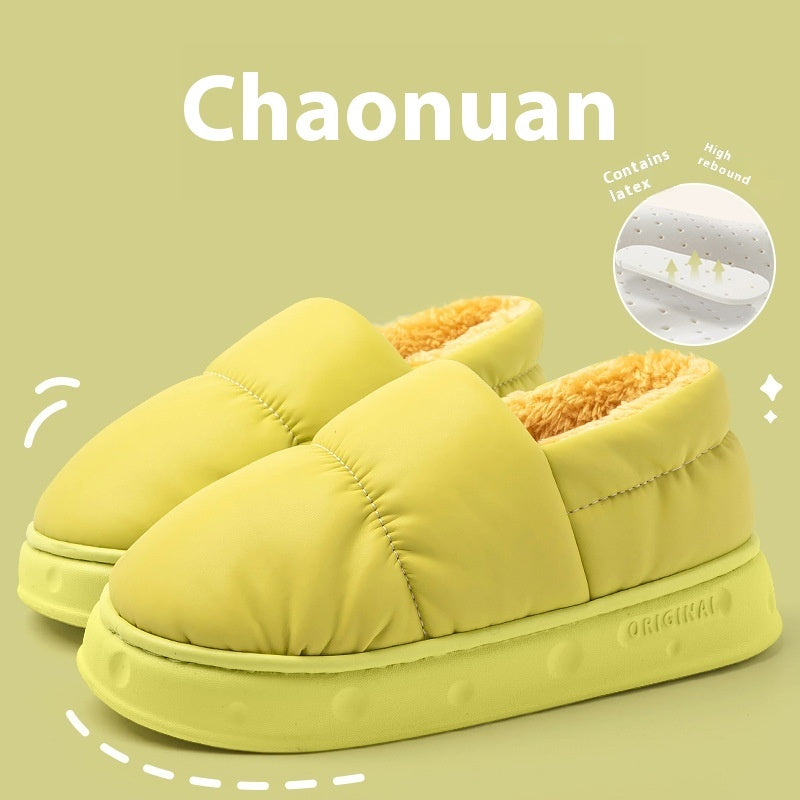 Ankle Wrap Winter Waterproof Thick Bottom Indoor Home Non-slip Plush Warm Cotton Slippers
