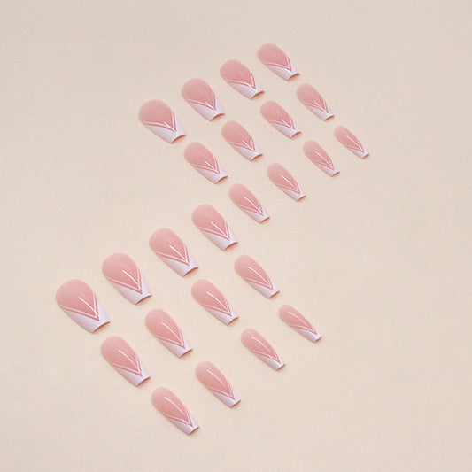Women's Ballet Mid-length Triangle French Manicure