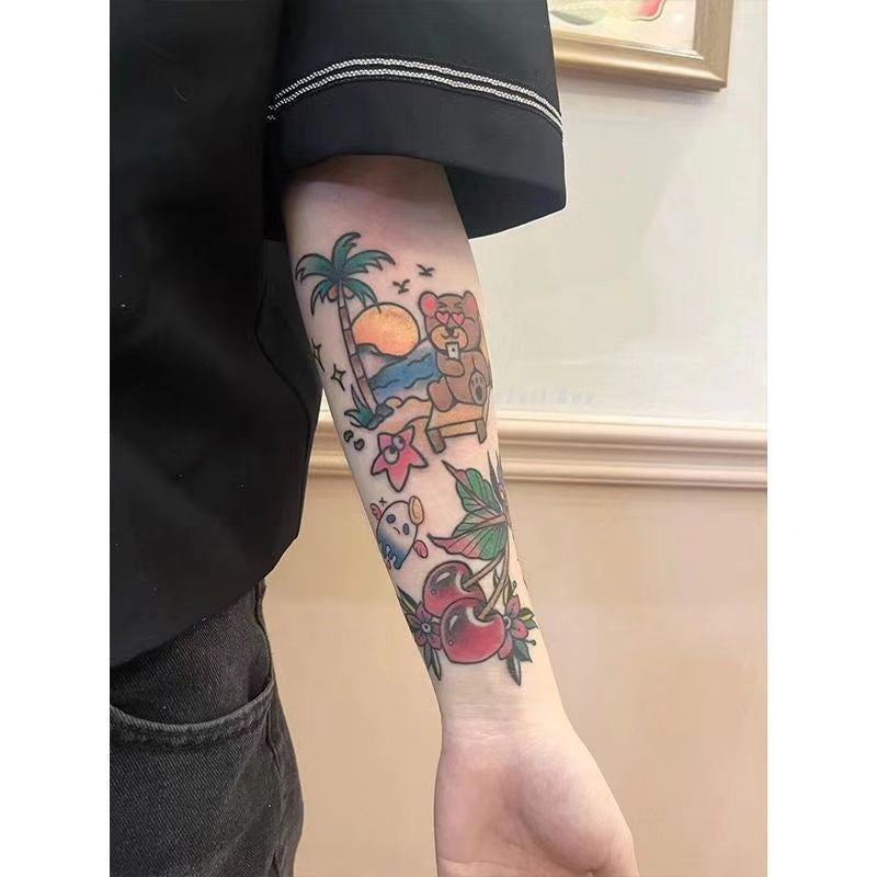 Color Flower Arm Waterproof Tattoo Sticker