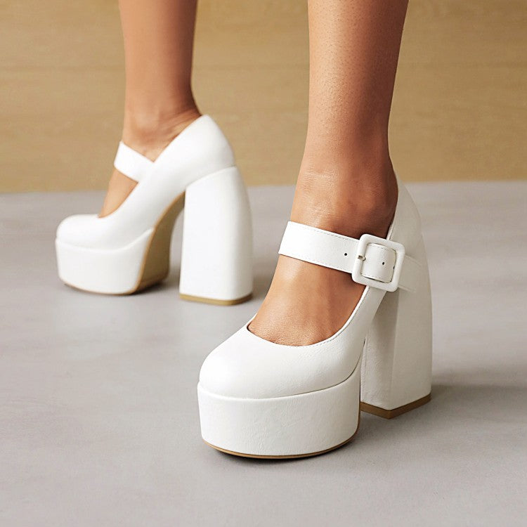 Women's Chunky Heel Plus Size Small Leather Shoes