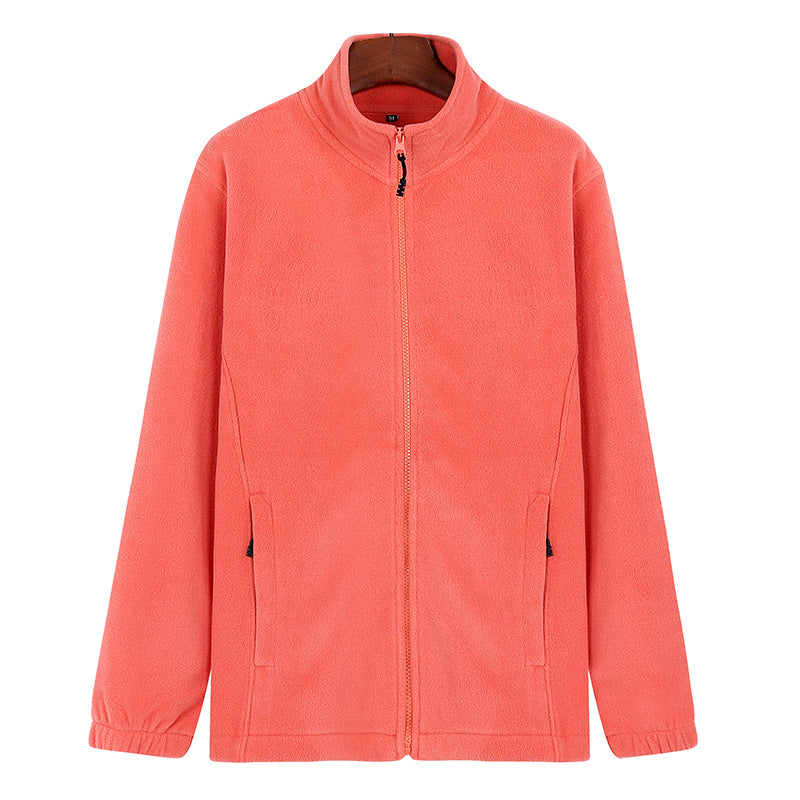 Winter Sports Zipper Polar Fleece Loose Sweater Coat