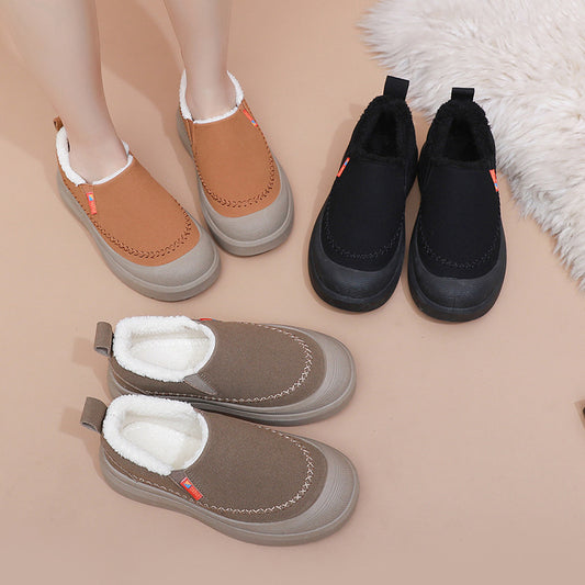 Fleece Lined Comfortable Platform Non-slip Warm One Pedal Shoes