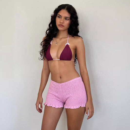 Elastic Waist Close-fitting Sexy Dopamine South Korea Girly Style Casual Shorts