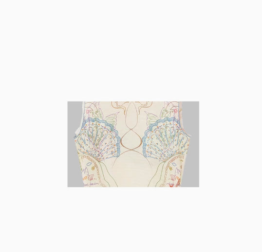 Ocean Printed Mesh Sleeveless Vest