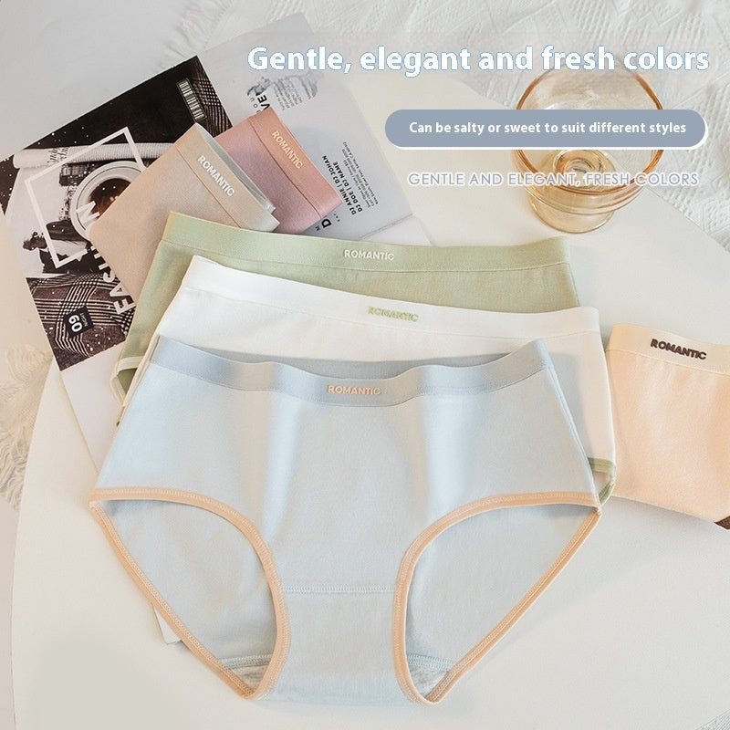 Antibacterial Mid-waist Pure Cotton Simple Women's Briefs