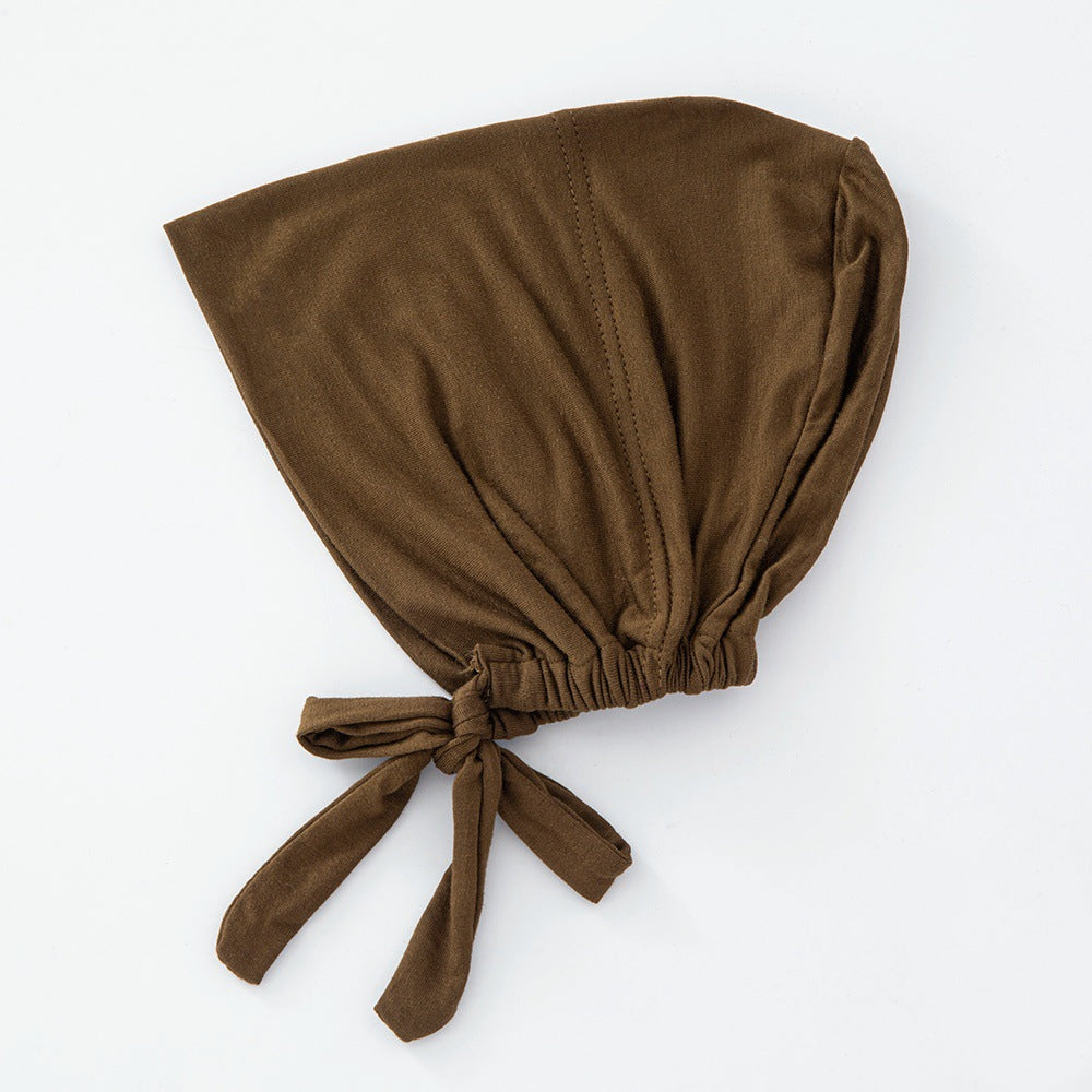 Women's Fashion Solid Color Lace-up Bottoming Hood