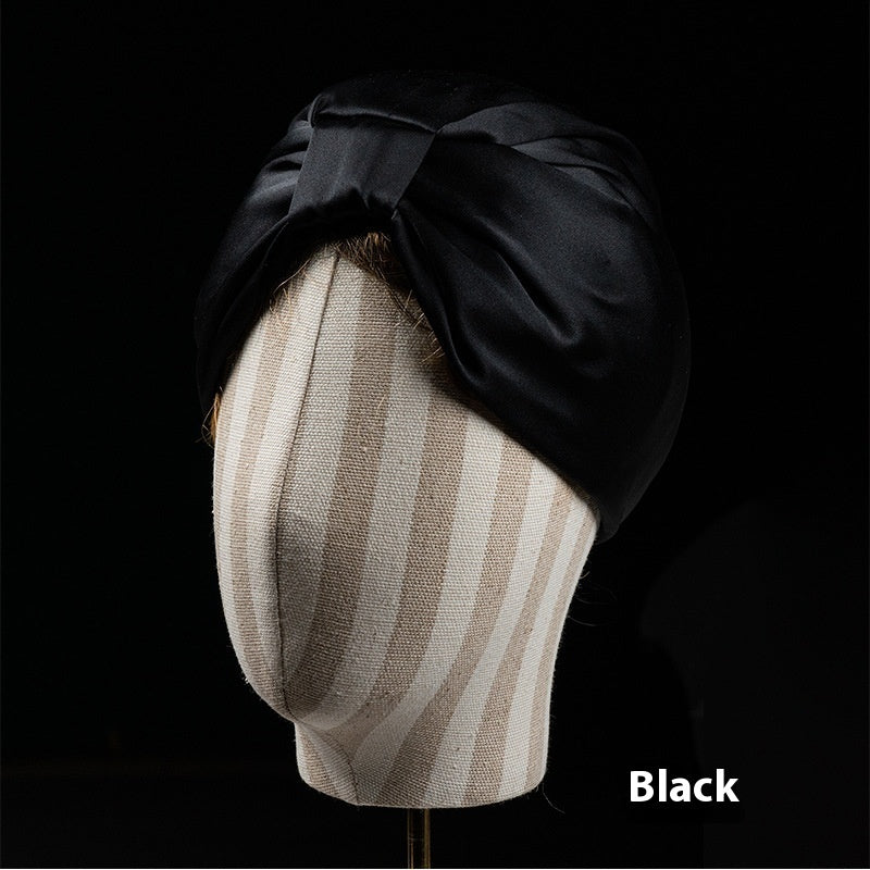 Heavy Silk Silk Nightcap Double Layer Square Knot Confinement Cap