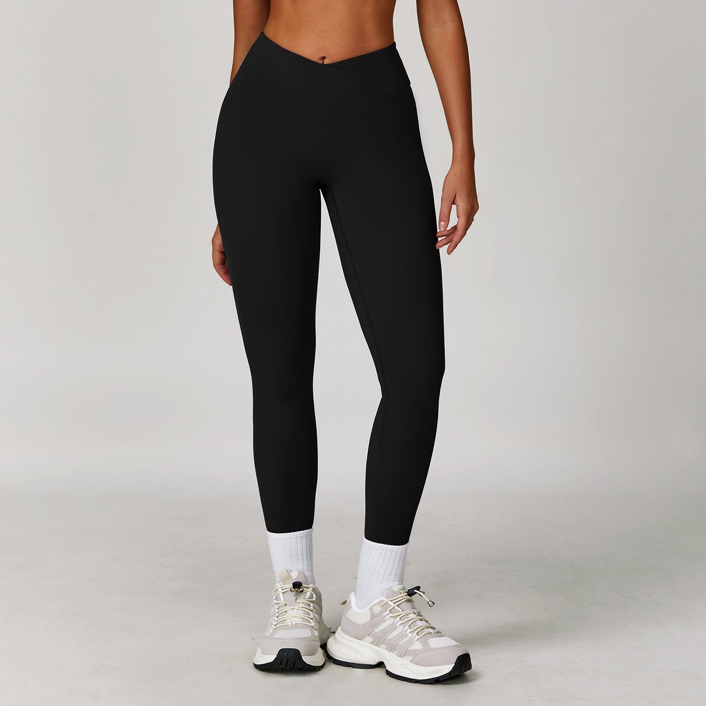 Nude Feel Yoga Pants Cross High Waist Tight Casual Workout Pants