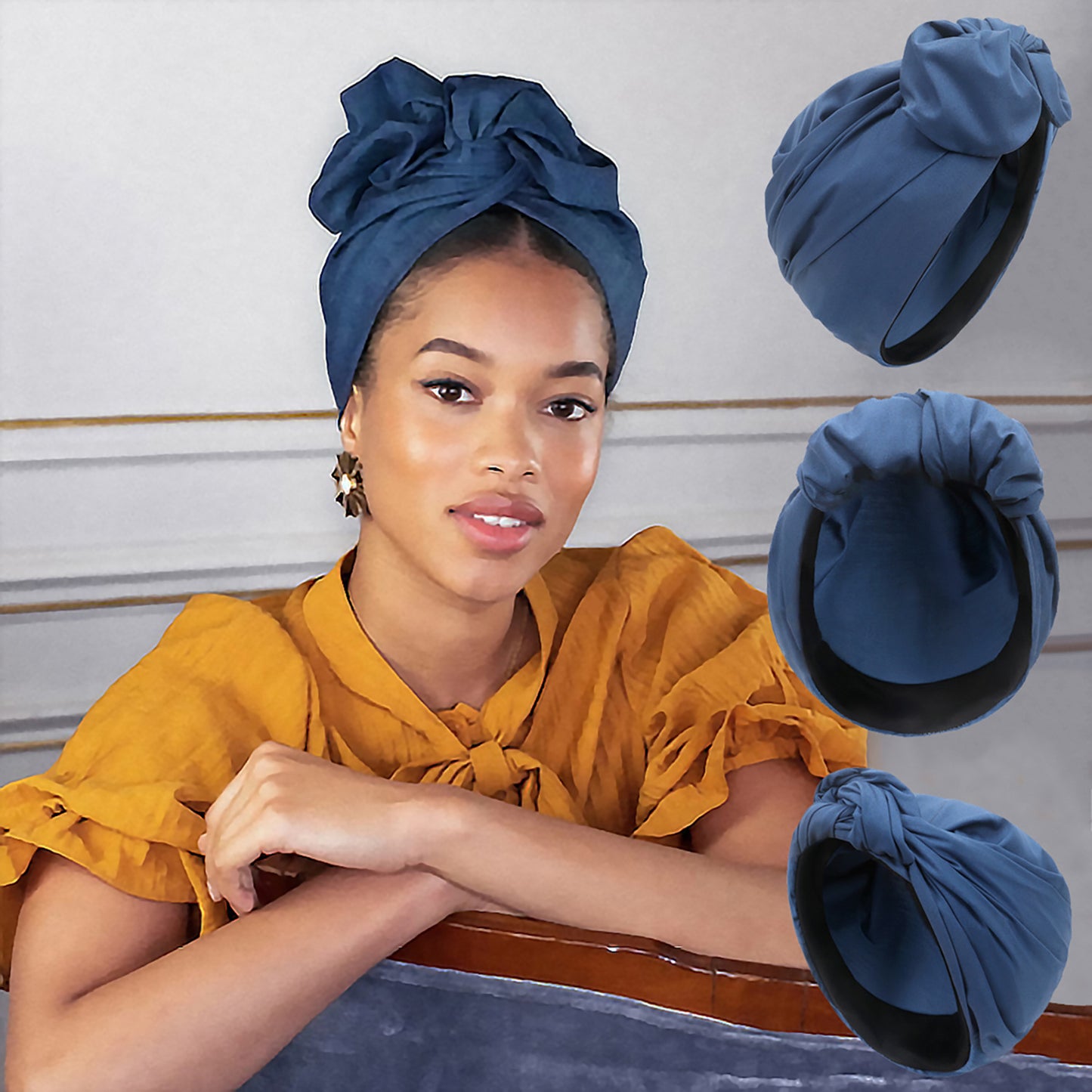 Women's Cross Headscarf Fashion Bag Cap French Retro Headscarf Multi-matching Belt Method