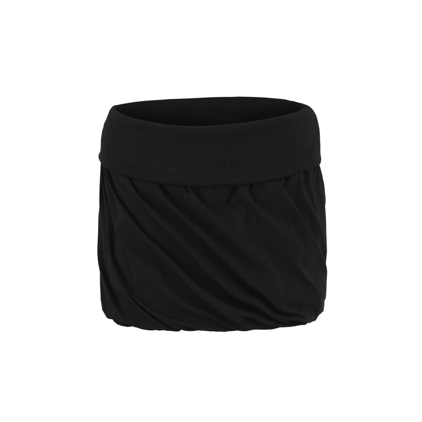 Folding edge splicing thread low waist hip hugging short skirt