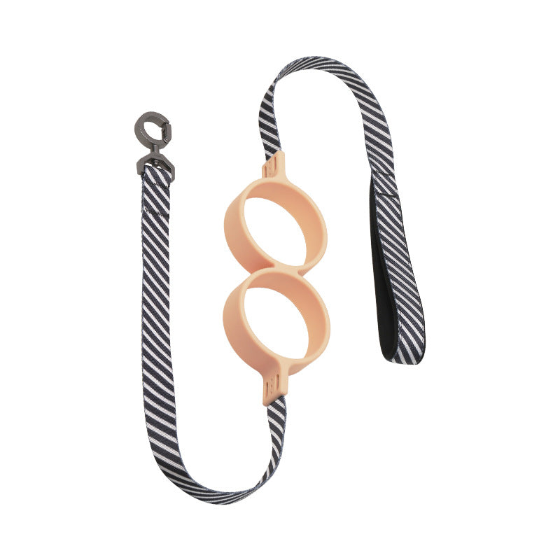 Pet Shock-absorbing Ring Diamond Color Block Striped Traction Rope