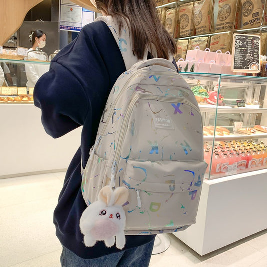 New Backpack Simple Fashion Letters Large Capacity Casual Computer Bag