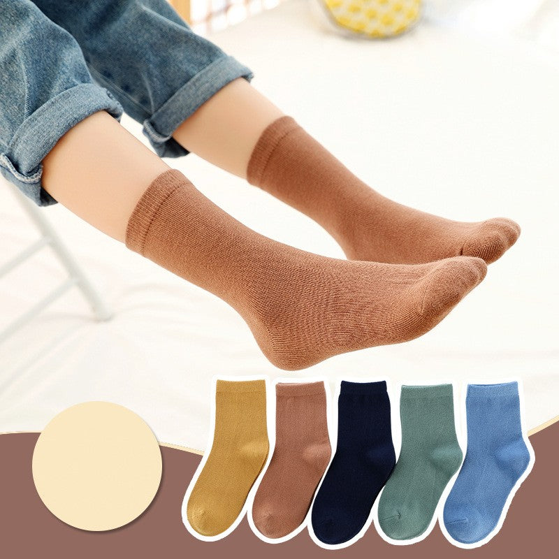Children's Socks Combed Cotton Students Boneless Middle Tube