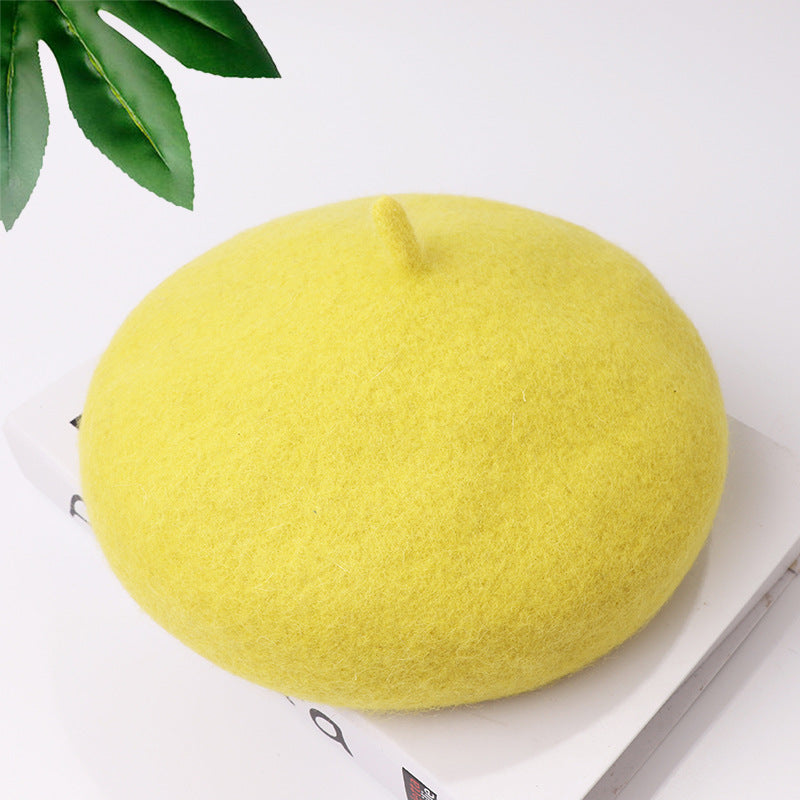 Women's Fashion Casual Solid Color Breathable Wool Tweed Hat