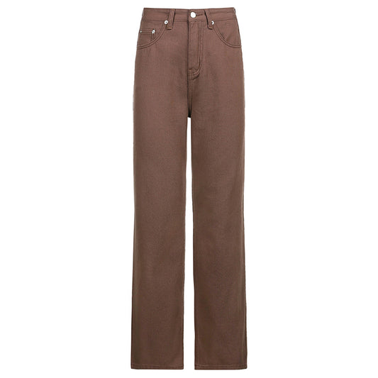 Amazon Women's Solid Color Low-rise Straight-leg Jeans