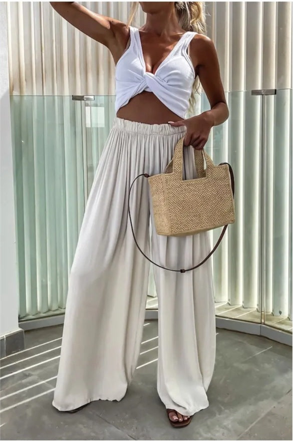 Pocket Wide-leg Loose Casual Fashionable Women's Pants