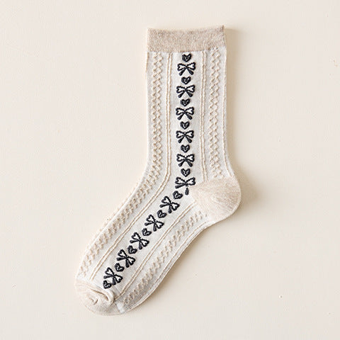 The New Cartoon Bear In The Tube Socks Women's Lace College Style