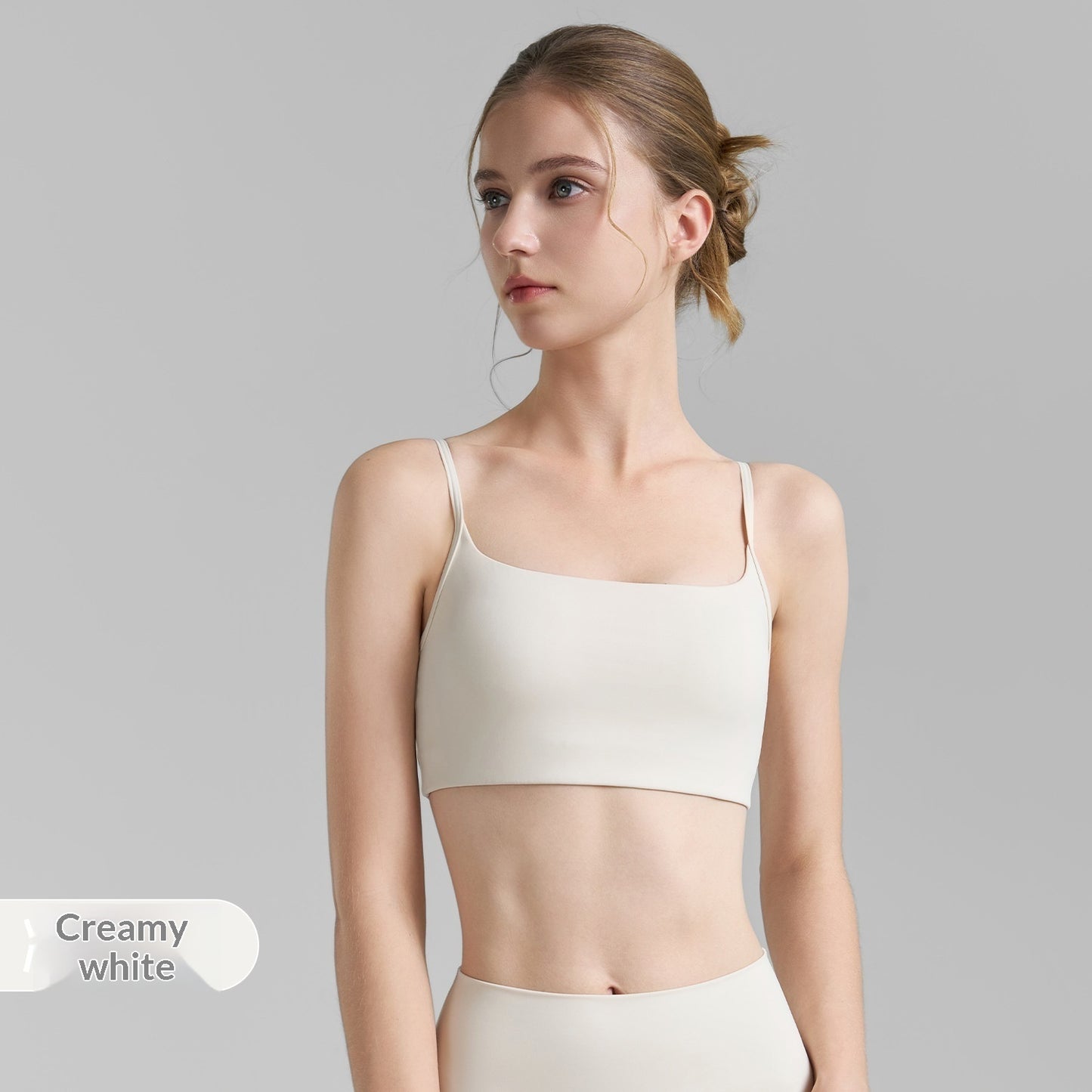 Double Strap Semi-fixed Cup Sports Bra U-shaped Back Fitness Vest