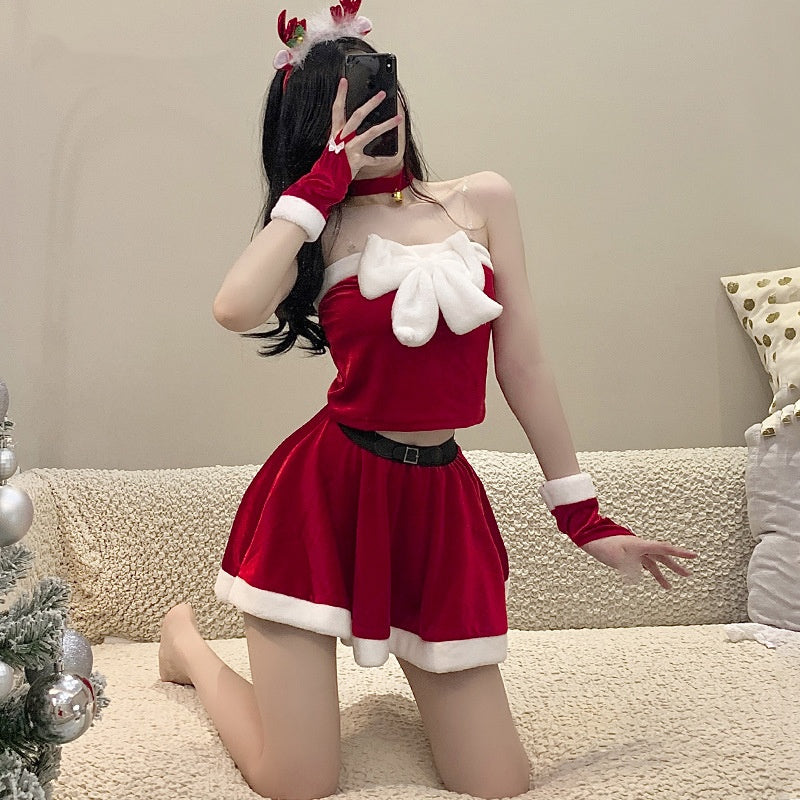 Christmas Clothes Women's Sexy Cos Costume New Year Battle Robe Sweet