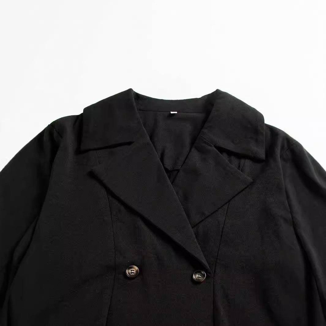 Women's Design Sense Temperament Waist-controlled Slimming Long Sleeve Suit Jacket