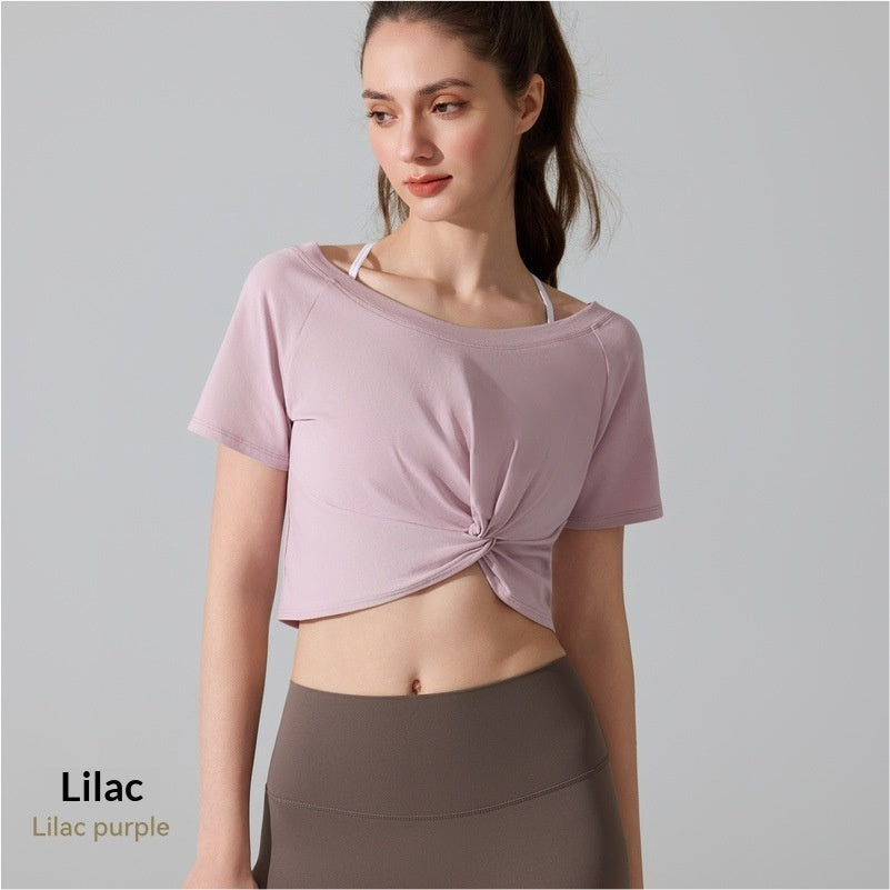 Women's Knotted Pilates Short-Sleeve T-Shirt