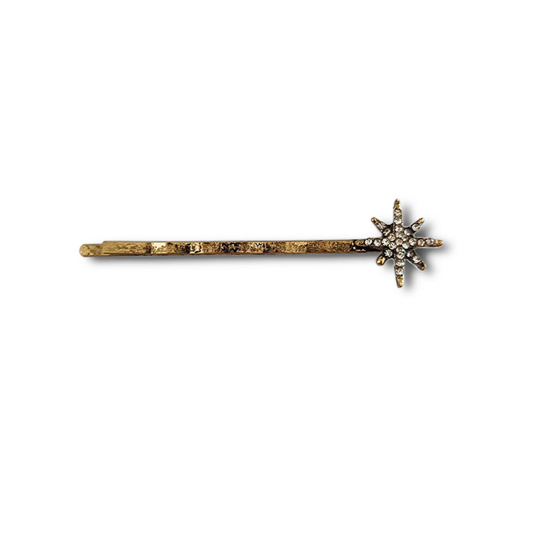 Retro Geometric Diamond Moon Snowflake Star Hairpin Set Word Clip