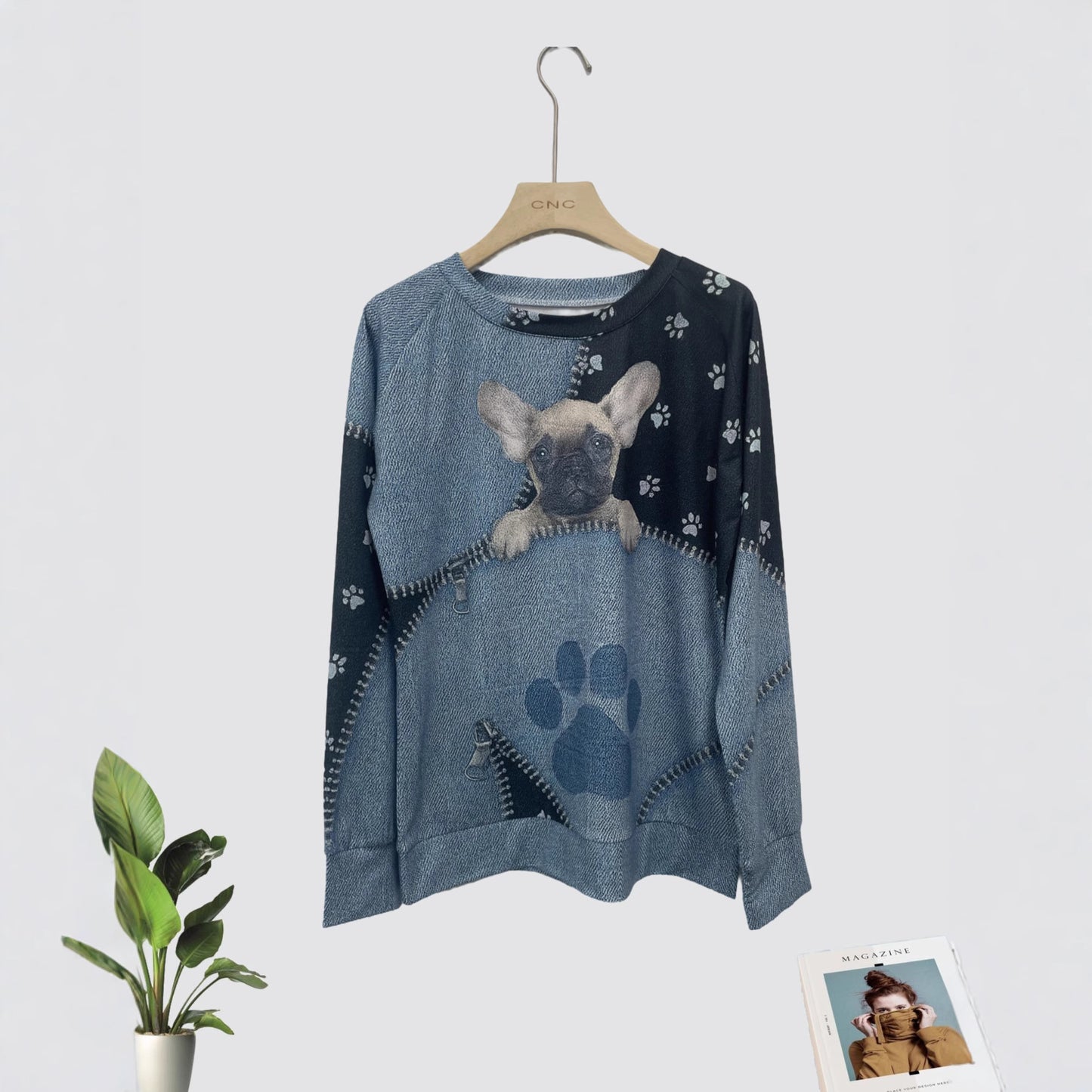 Women's Casual Christmas Digital Printing Sweater