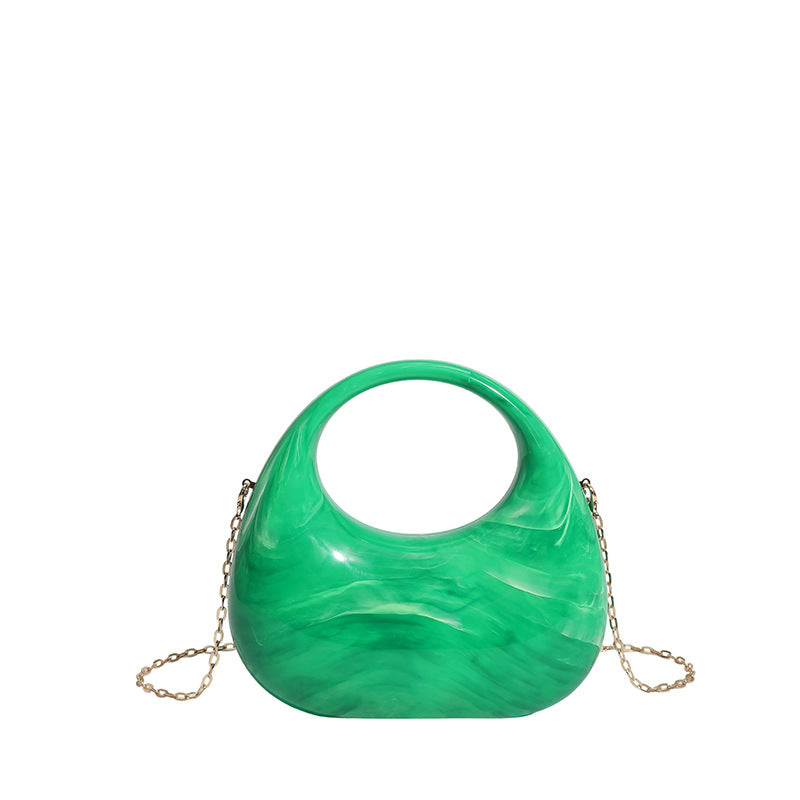 Womens Evening Handbag With A Moon-shaped Underarm Design  Acrylic Box Bag,