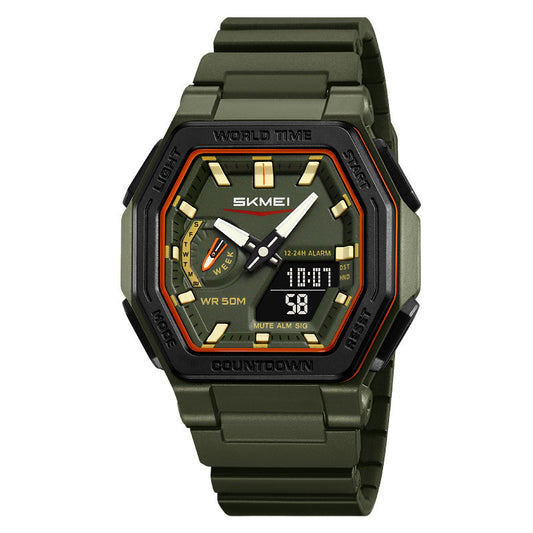 Waterproof Multi-function Digital Watch For Students A Versatile Sports-style Dual-display Wristwatch