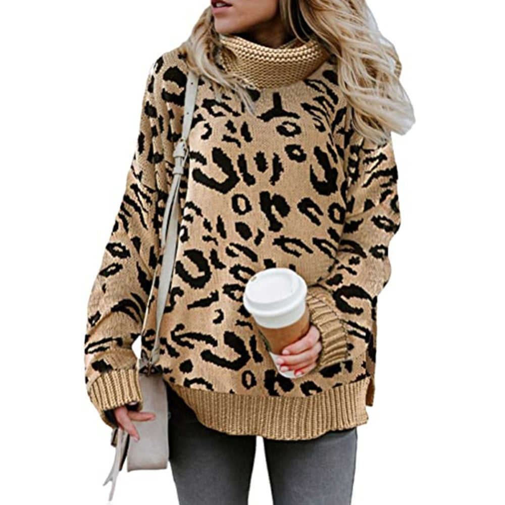 Womens Casual Split-Neck Knitted Sweater With Double Collar