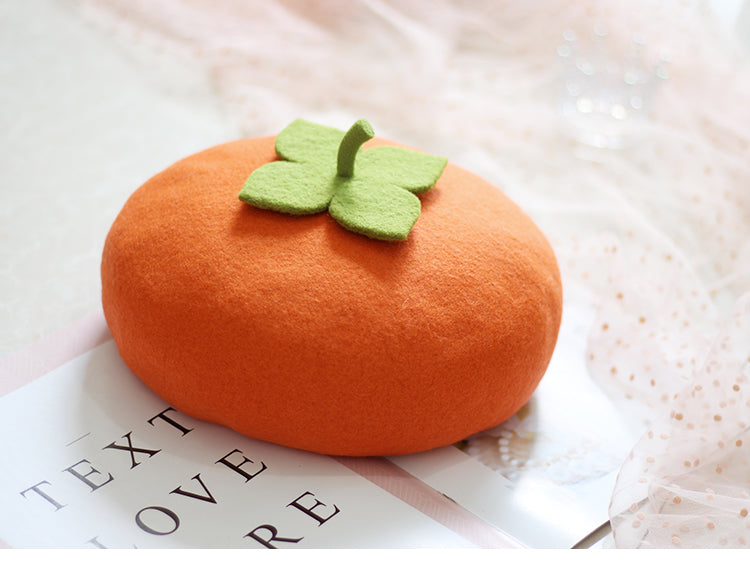 Women's Creative Handmade Woolen Cute Fruit Painter Hat