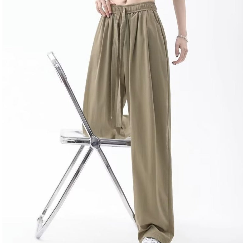 Quick-drying Ice Silk Wide-leg Retro Sports Casual Pants
