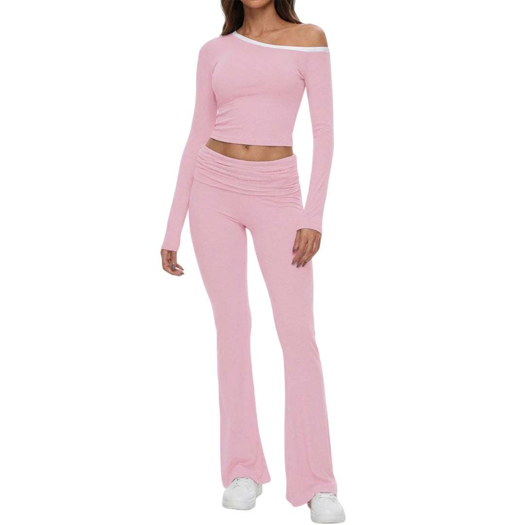 Womens Tailored High-waisted Flared Pants Set