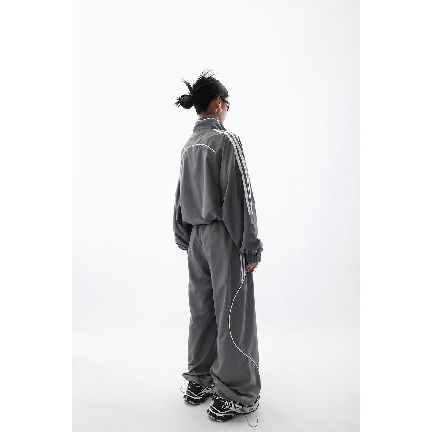 High-grade Fashion And Handsome Outdoor Jacket Coat Wide-leg Trousers 2-piece Set For Women