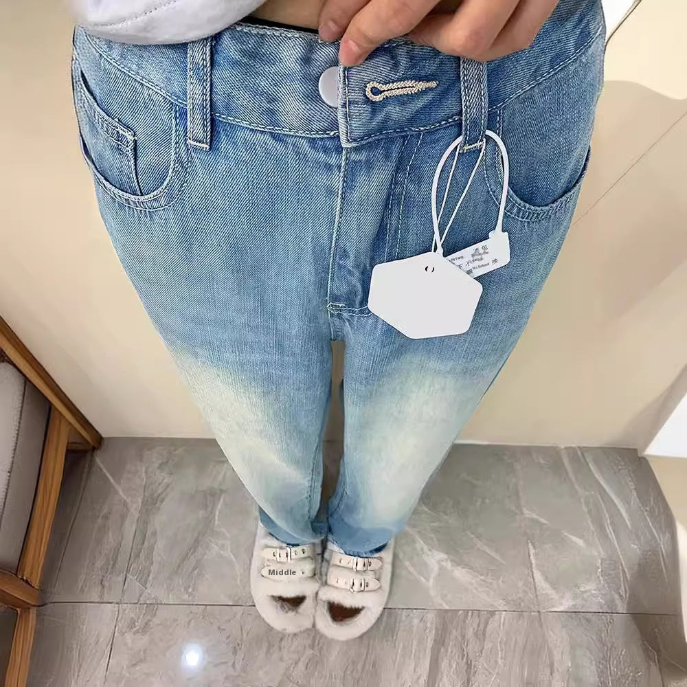 Pear Shapes Lyocell Jeans Fat High Waist Slimming Draping Ice Silk