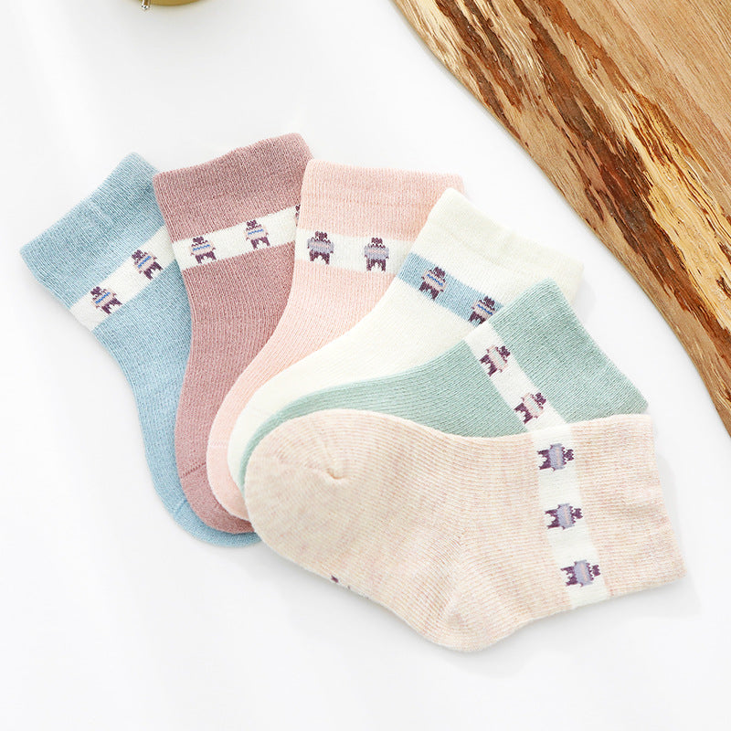 Cute Cartoon Horizontal Strip Baby Socks Creative Fashion Children's Rainbow