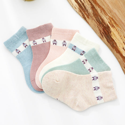 Cute Cartoon Horizontal Strip Baby Socks Creative Fashion Children's Rainbow