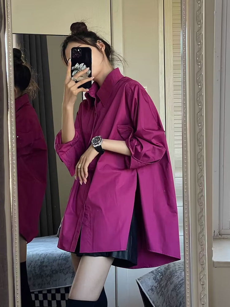 Rose Red Shirt Top Design Sense Niche Unique