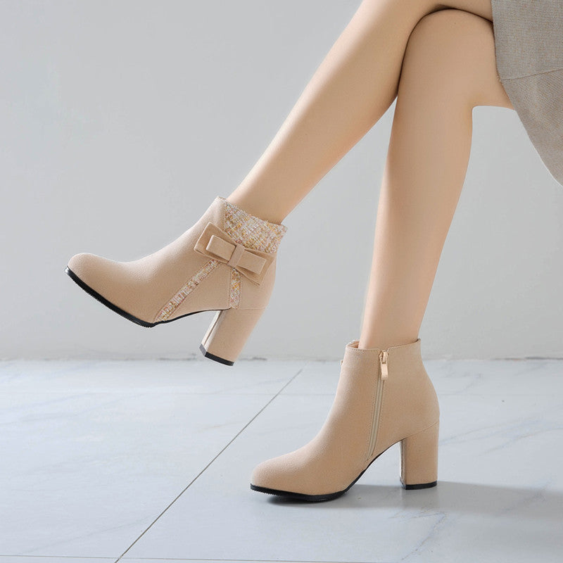 Korean Version Of Fashion Colorful Mix And Match Bow Women's Shoes