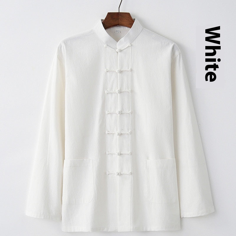 Cotton And Linen Top Chinese Style Clothing Retro Collar Buckle