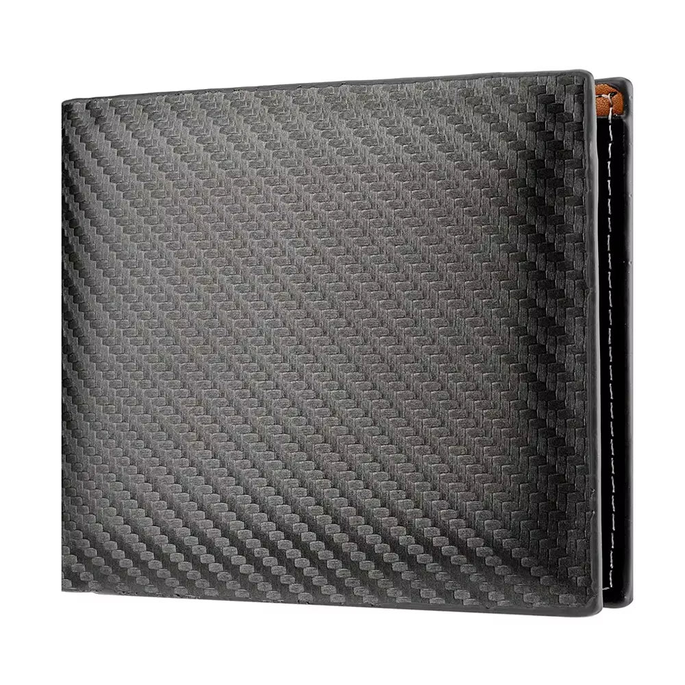 New Shot Carbon Fiber Short Wallet Men'S Card Bag Integrated Zipper Change Coin Purse Bag Holder Credit Card Holders