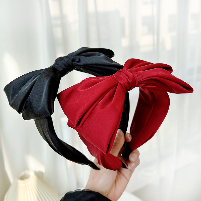 Bow Fashion Solid Color Fabric Craft Headband Hair Accessories