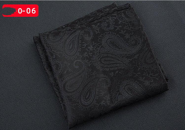 Men's Textured Retro Embroidery Jacquard Square Scarf