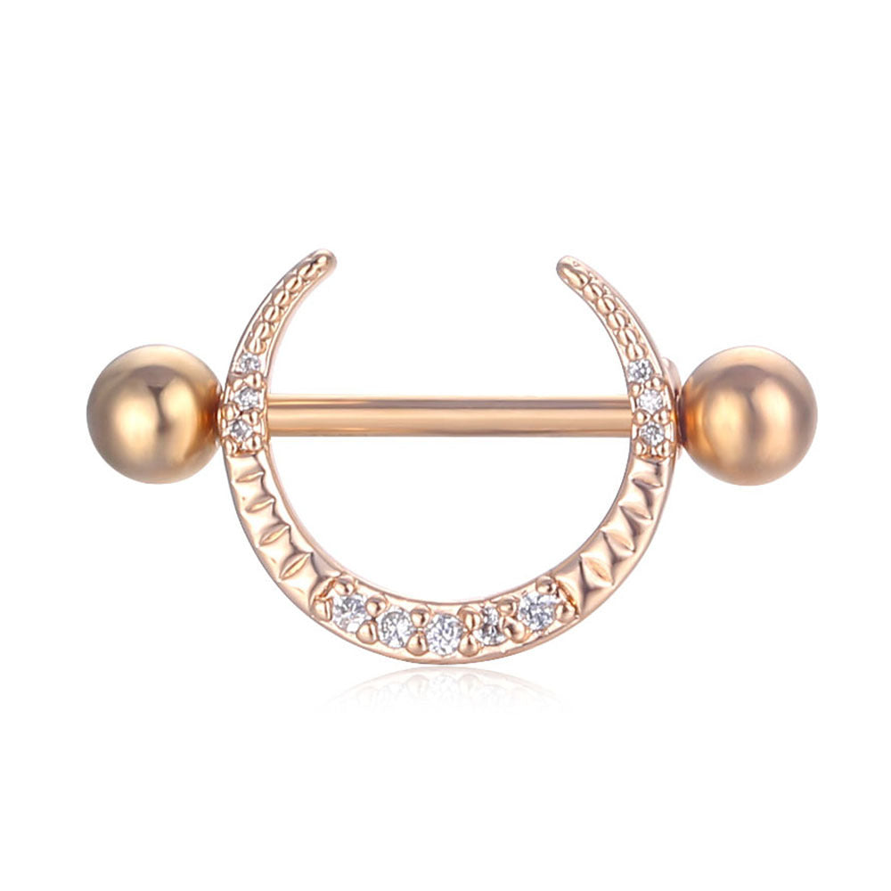 Puncture Nipple Ornament Inlaid Zircon Ring Nails