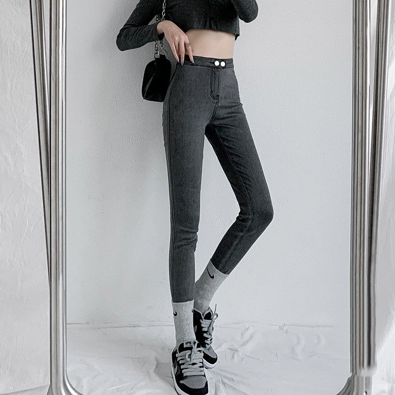 Women's New Hip Lift Elastic Skinny High Waist Jeans