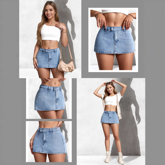 Womens Distressed Vintage Denim Shorts
