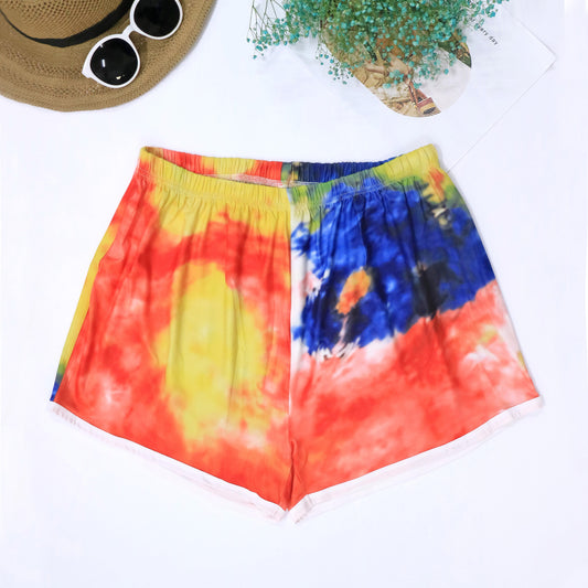 Tie-dye Print Afslappede Shorts Behagelige Hjemme
