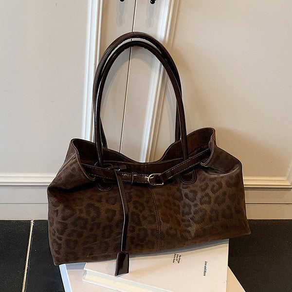 Leopard-print Shoulder Bag Fashionable Versatile And Minimalist