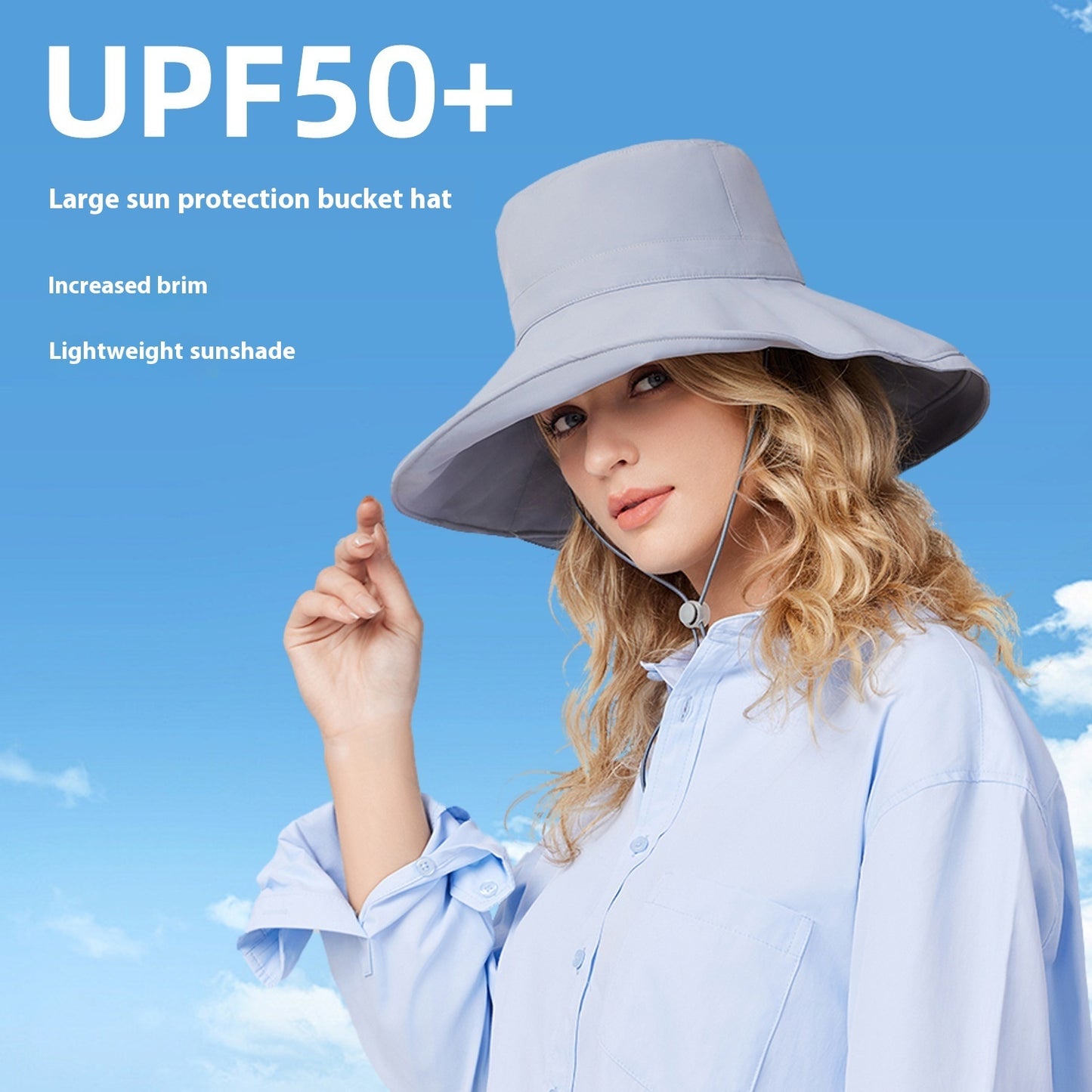 Spring And Summer New Cool UV Bucket Hat Women's Big Brim UV-proof Outdoor Sunshade Folding
