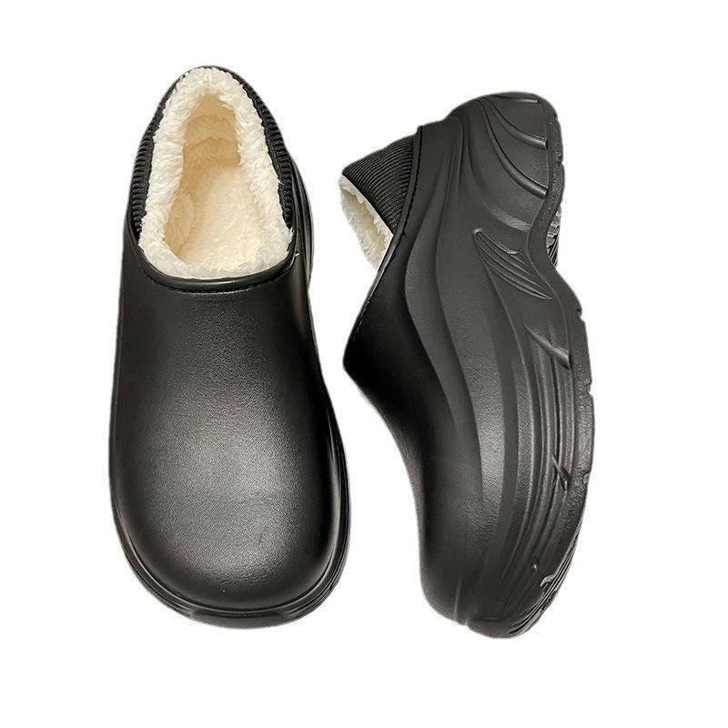 Heel Wrap Platform Type Snow Boots Women's Fleece-lined Thermal Cotton Slippers